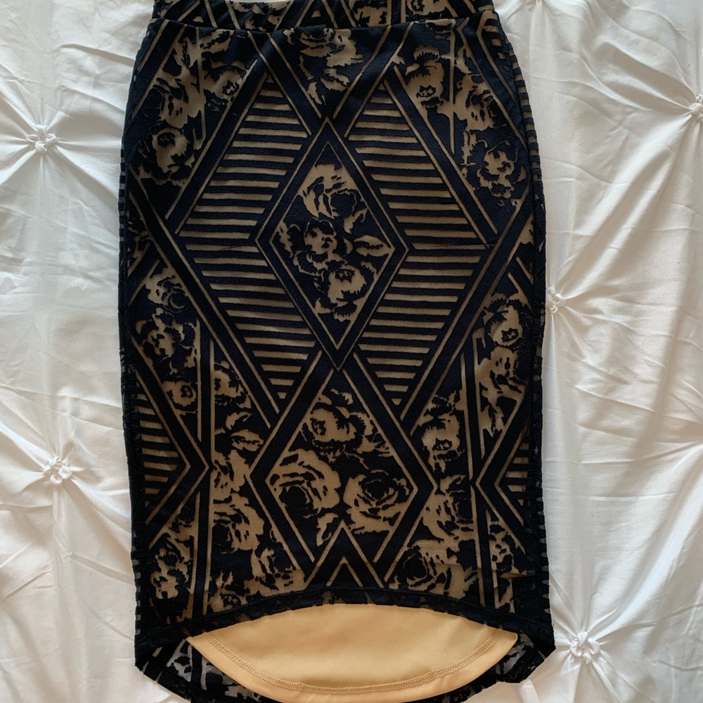 Material Girl Black High-Low Pencil Skirt